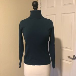 Dark teal merino blend turtleneck